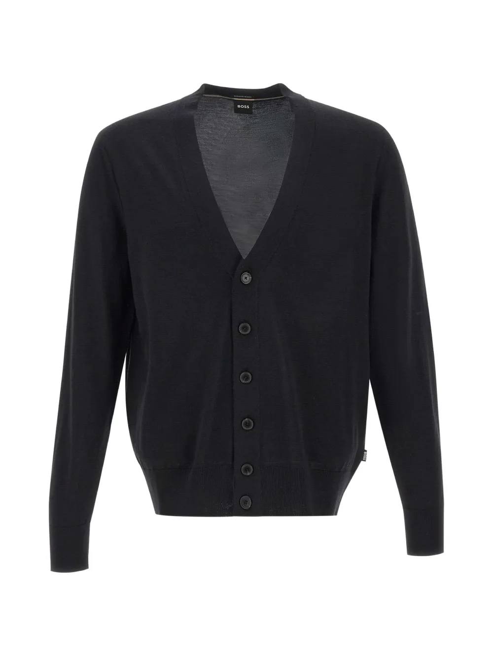 BOSS virgin wool cardigan Zwart