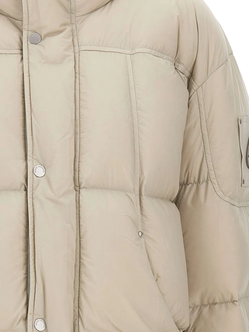 Moose Knuckles logo-appliqué padded jacket Beige