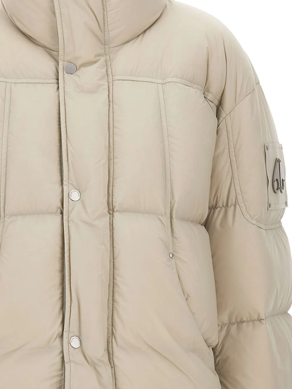 Moose Knuckles logo-appliqué padded jacket Beige