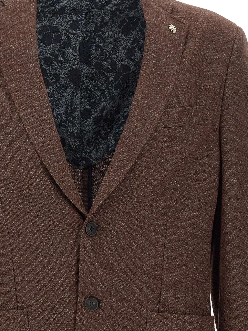 Manuel Ritz micro-texture single-breasted blazer Bruin