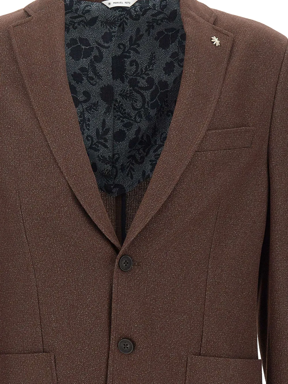 Manuel Ritz micro-texture single-breasted blazer Bruin
