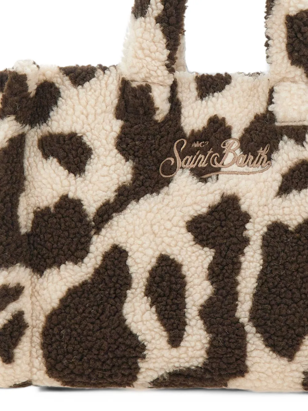 MC2 Saint Barth Colette Teddy cow-print tote bag Beige