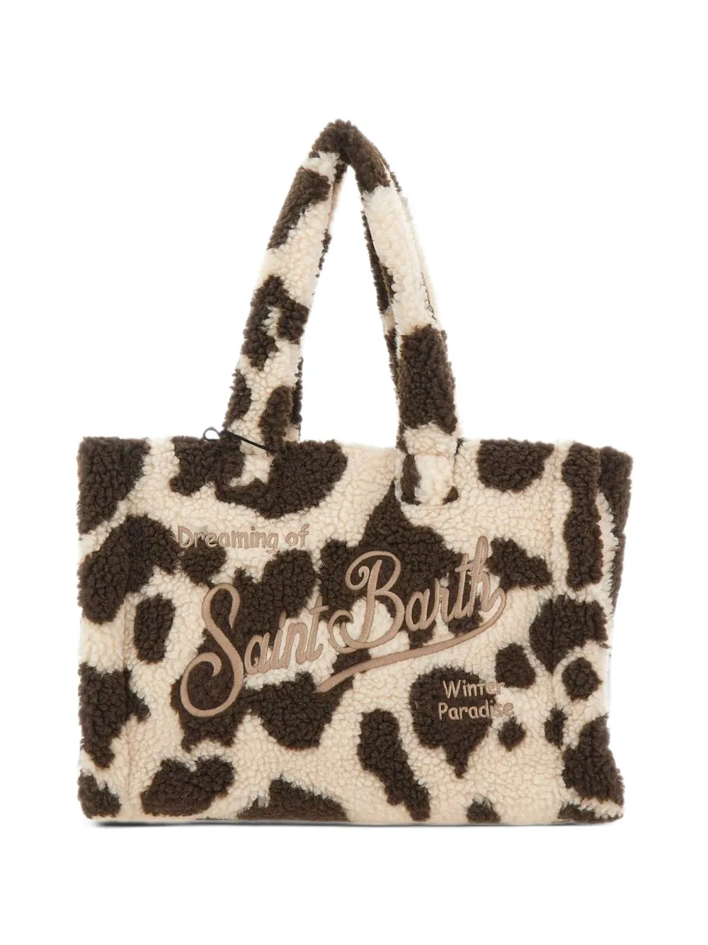 MC2 Saint Barth Colette Teddy cow-print tote bag Beige