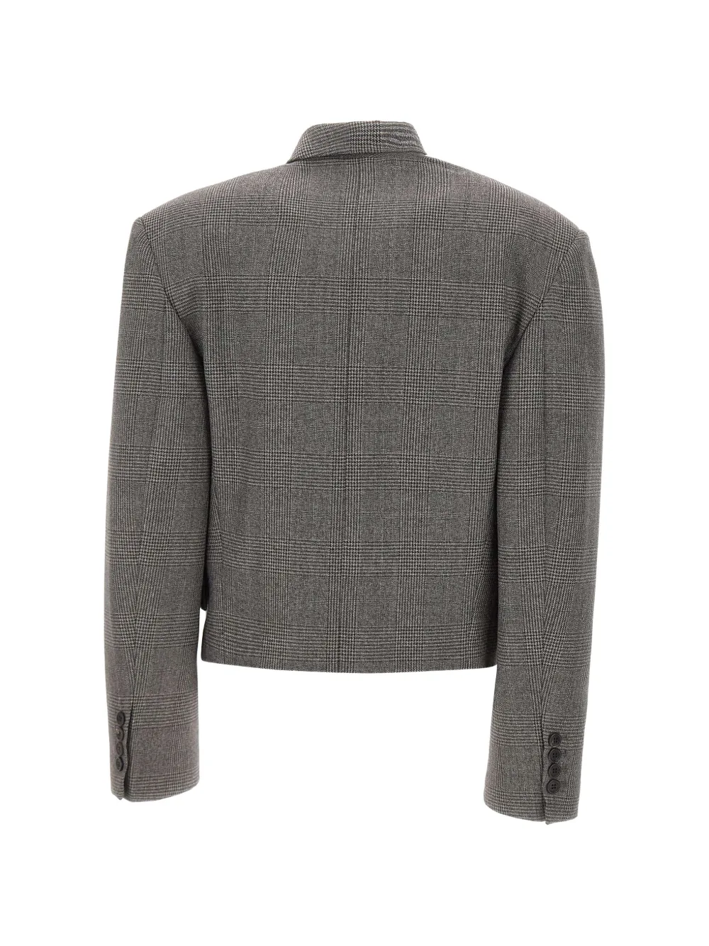 The Attico sequin-embellished Prince of Wales check jacket Grijs