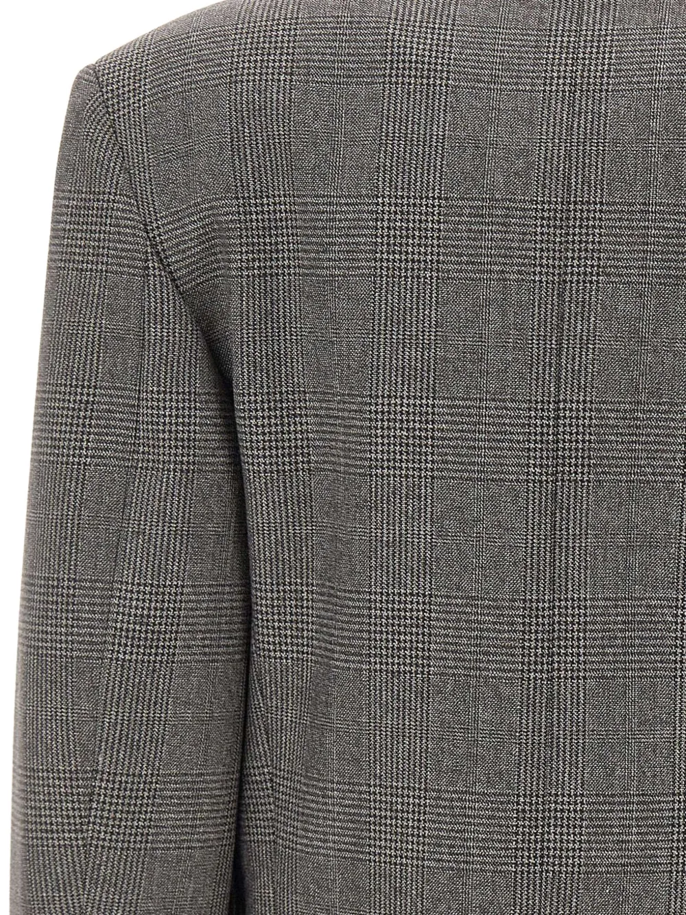 The Attico sequin-embellished Prince of Wales check jacket Grijs