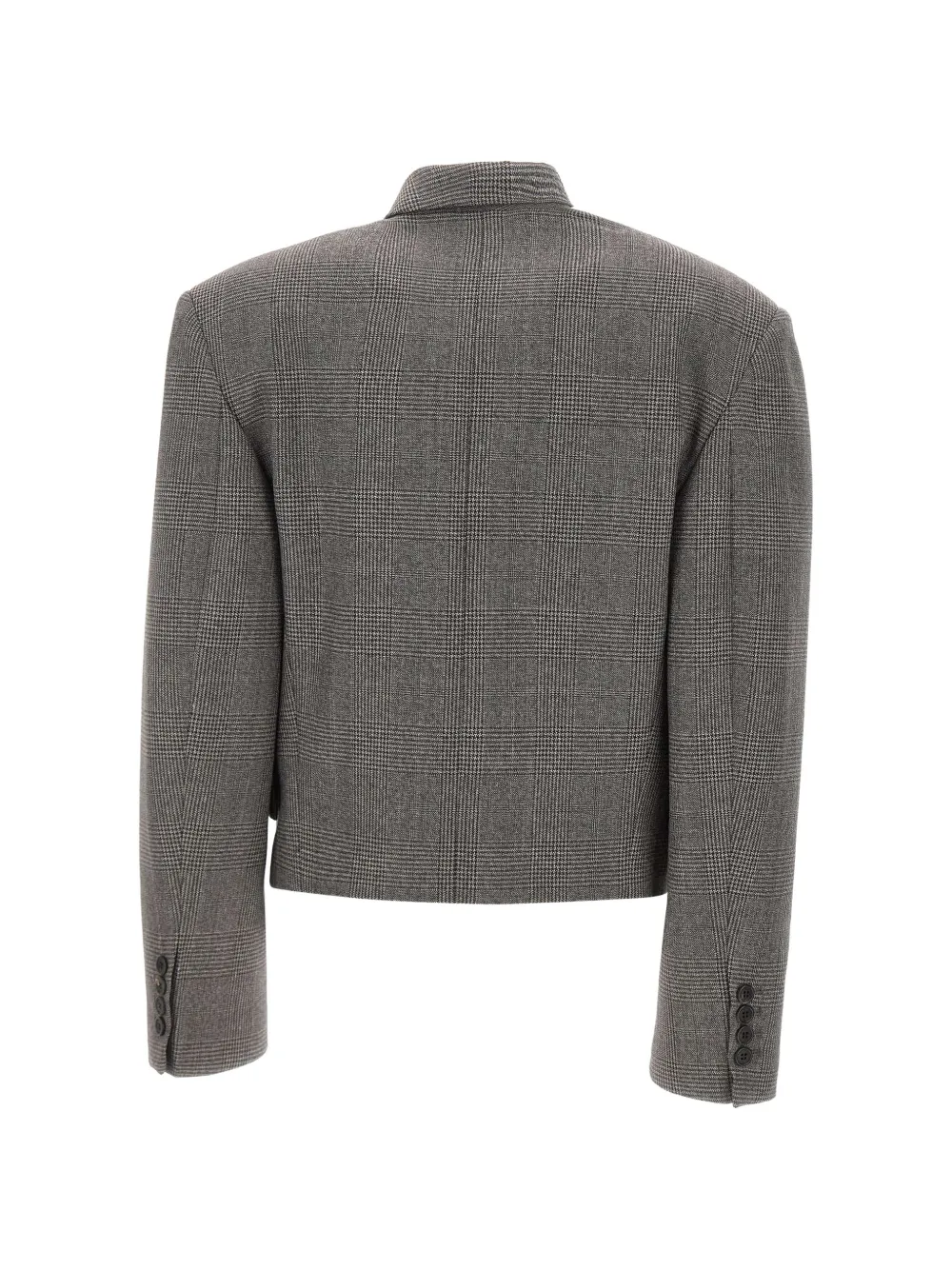 The Attico sequin-embellished Prince of Wales check jacket Grijs