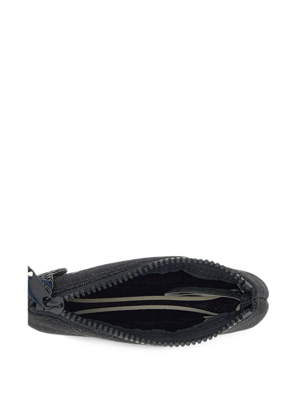 MC2 Saint Barth black mini Aline lurex pouch with logo embroidery Zwart