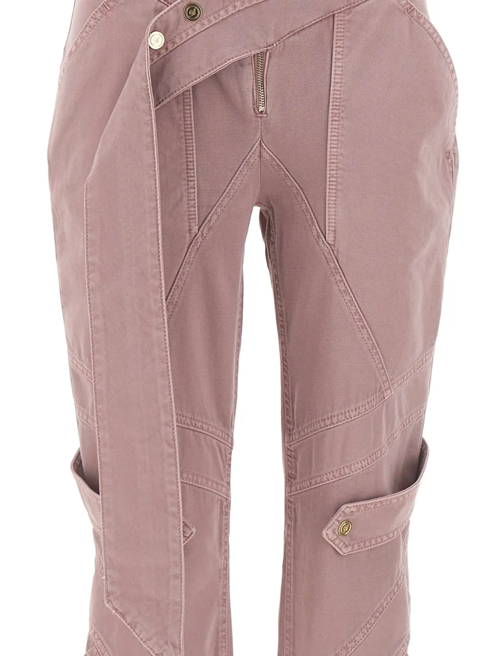 Blumarine crossover-waistband cargo jeans Roze