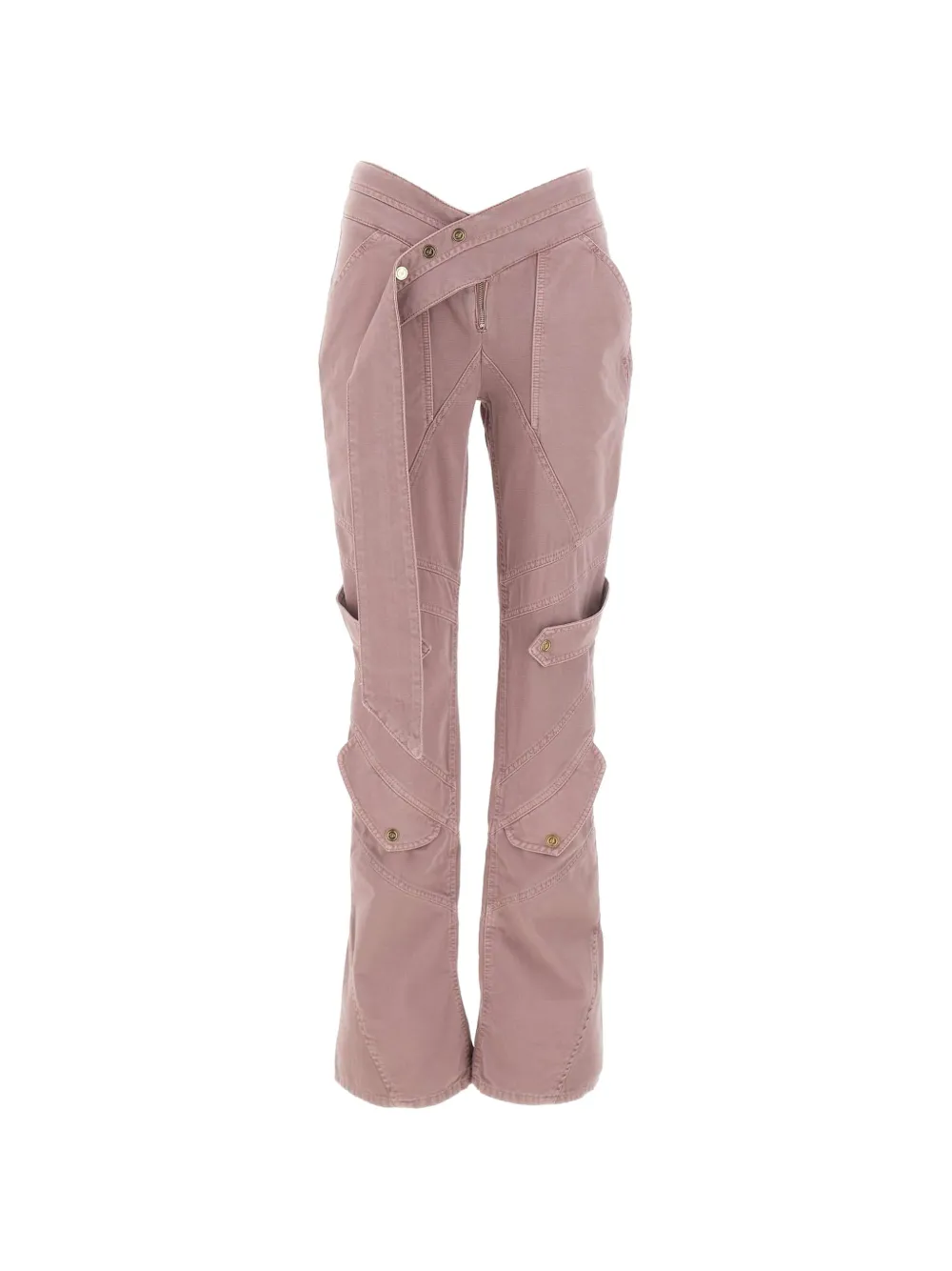Blumarine crossover-waistband cargo jeans - Rosa