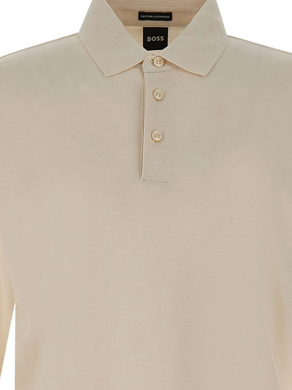BOSS long-sleeve polo shirt Wit