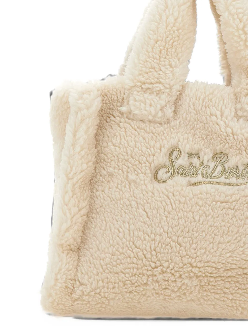 MC2 Saint Barth Vanity mini Teddy handbag in white sherpa Wit