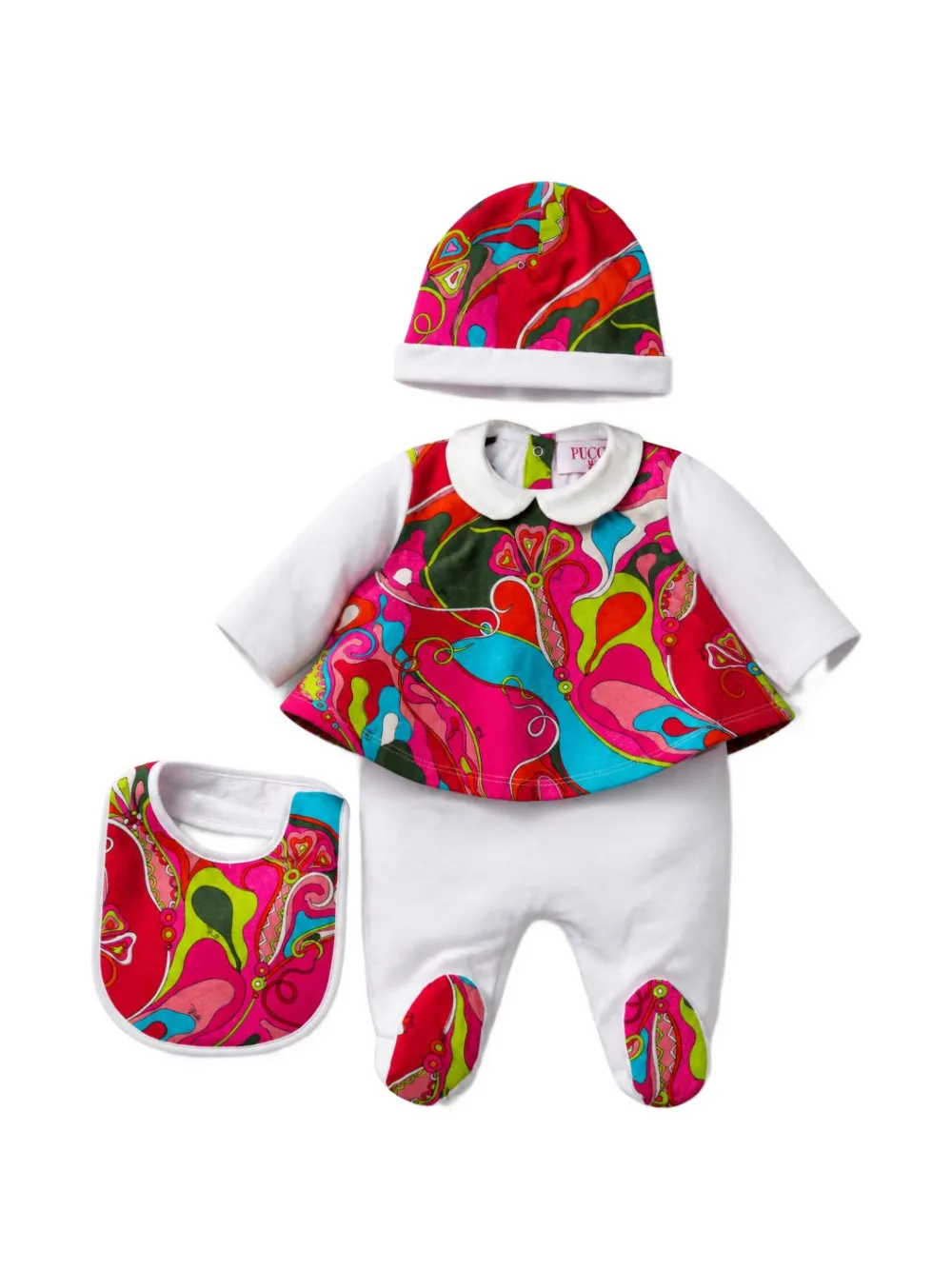 PUCCI Junior print peter-pan collar set Wit