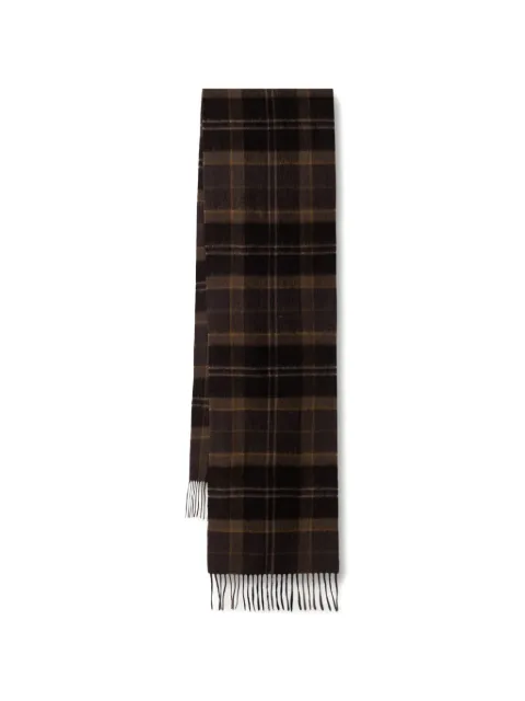 Barbour mineral tartan wool-cashmere scarf