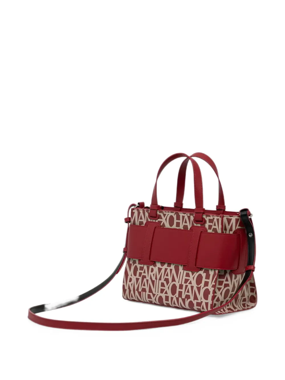 Armani Exchange logo-print buckle-detail tote bag Rood