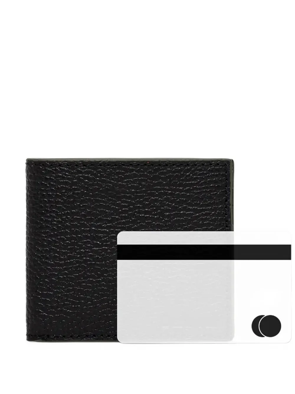 Barbour grain leather billfold wallet - Nero
