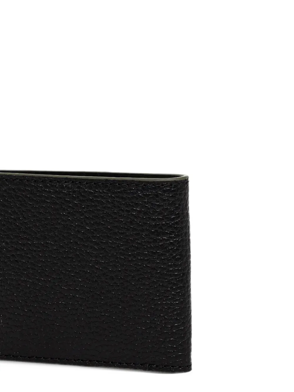 Barbour grain leather billfold wallet Zwart