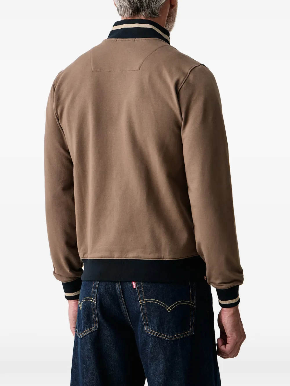 Aeronautica Militare logo-patch zip-up sweatshirt Bruin