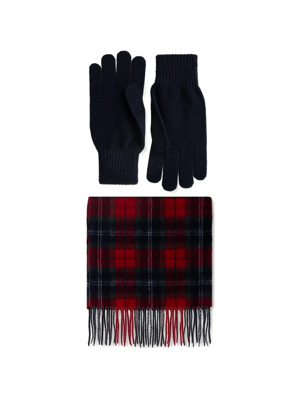 Barbour Tartan scarf & glove gift set - Rosso