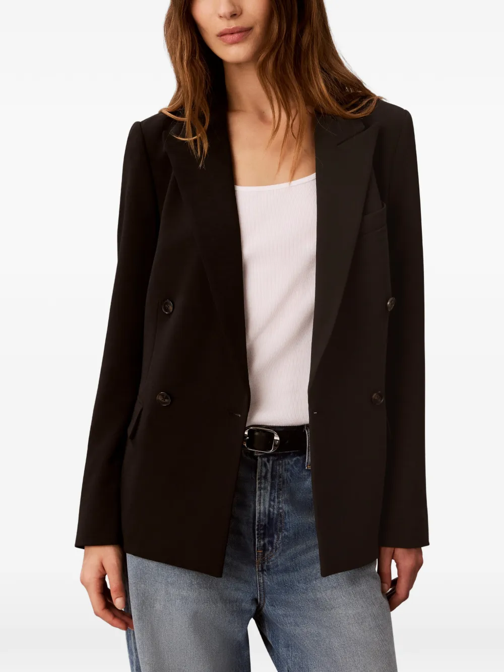 Calvin Klein double-breasted blazer Zwart