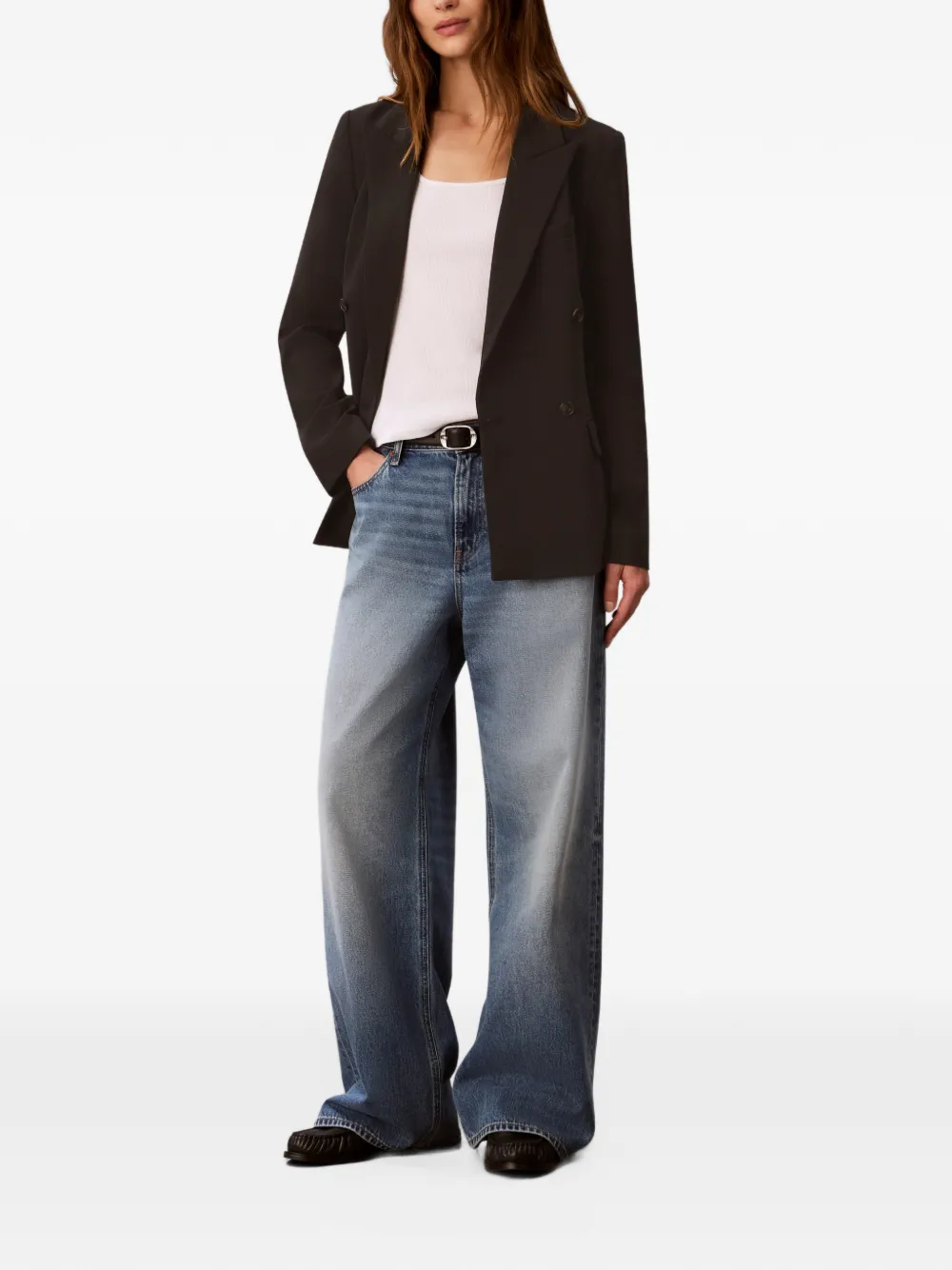 Calvin Klein double-breasted blazer Zwart