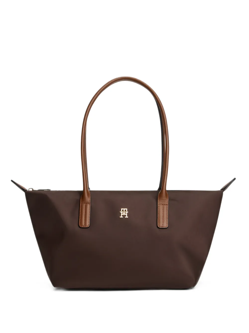Tommy Hilfiger Popette schoudertas met monogram-plakkaat Bruin