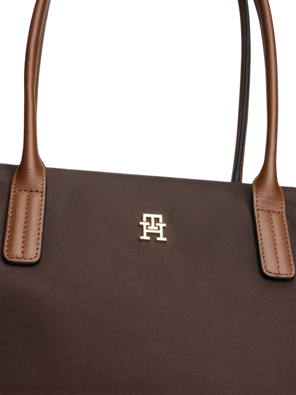 Tommy Hilfiger Popette schoudertas met monogram-plakkaat Bruin