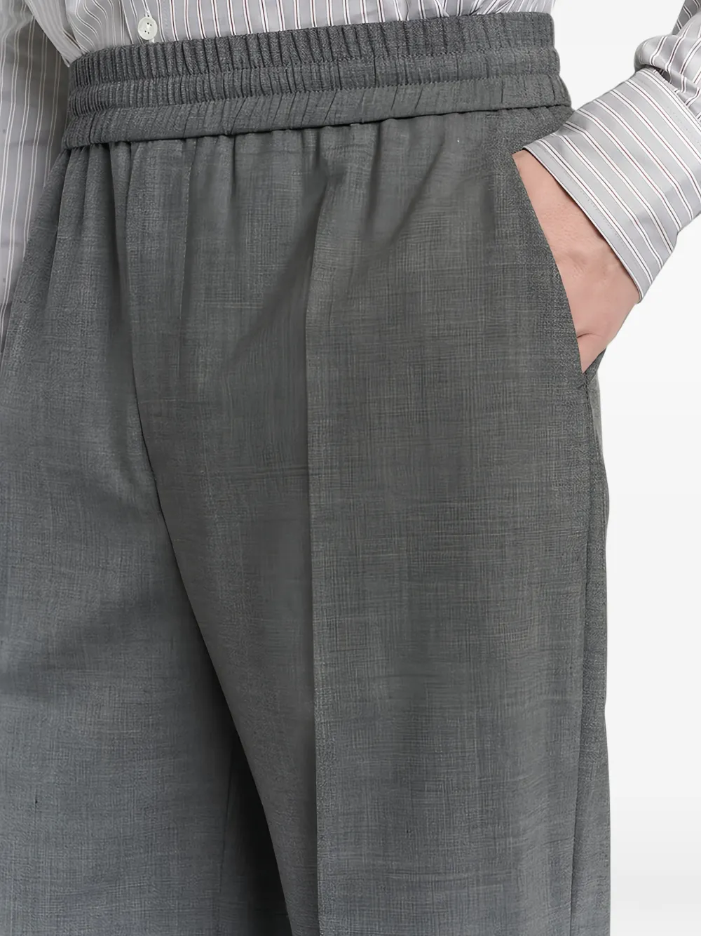 Malo drawstring-waist straight-leg trousers Grijs