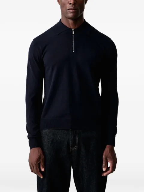 Benetton quarter-zip polo-collar sweater