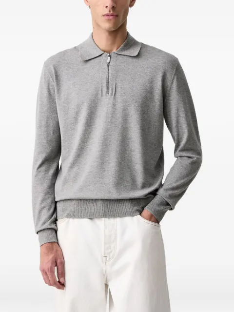 Benetton zip-neck polo sweater