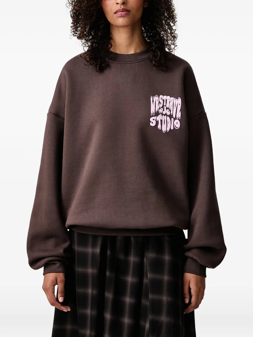 WRSTBHVR Flynn V2 logo-print sweater - Marrone