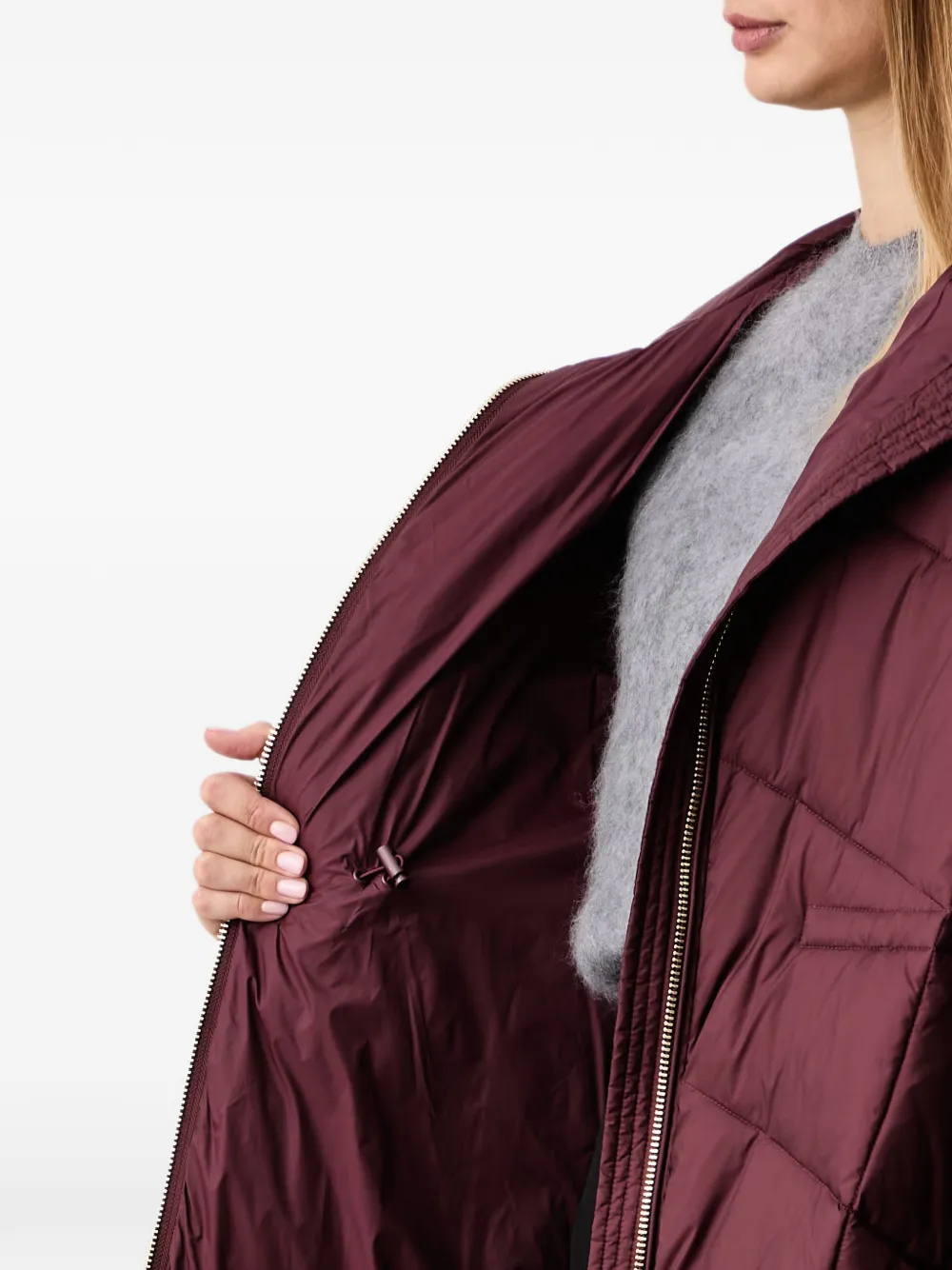 TWINSET quilted hooded jacket Rood