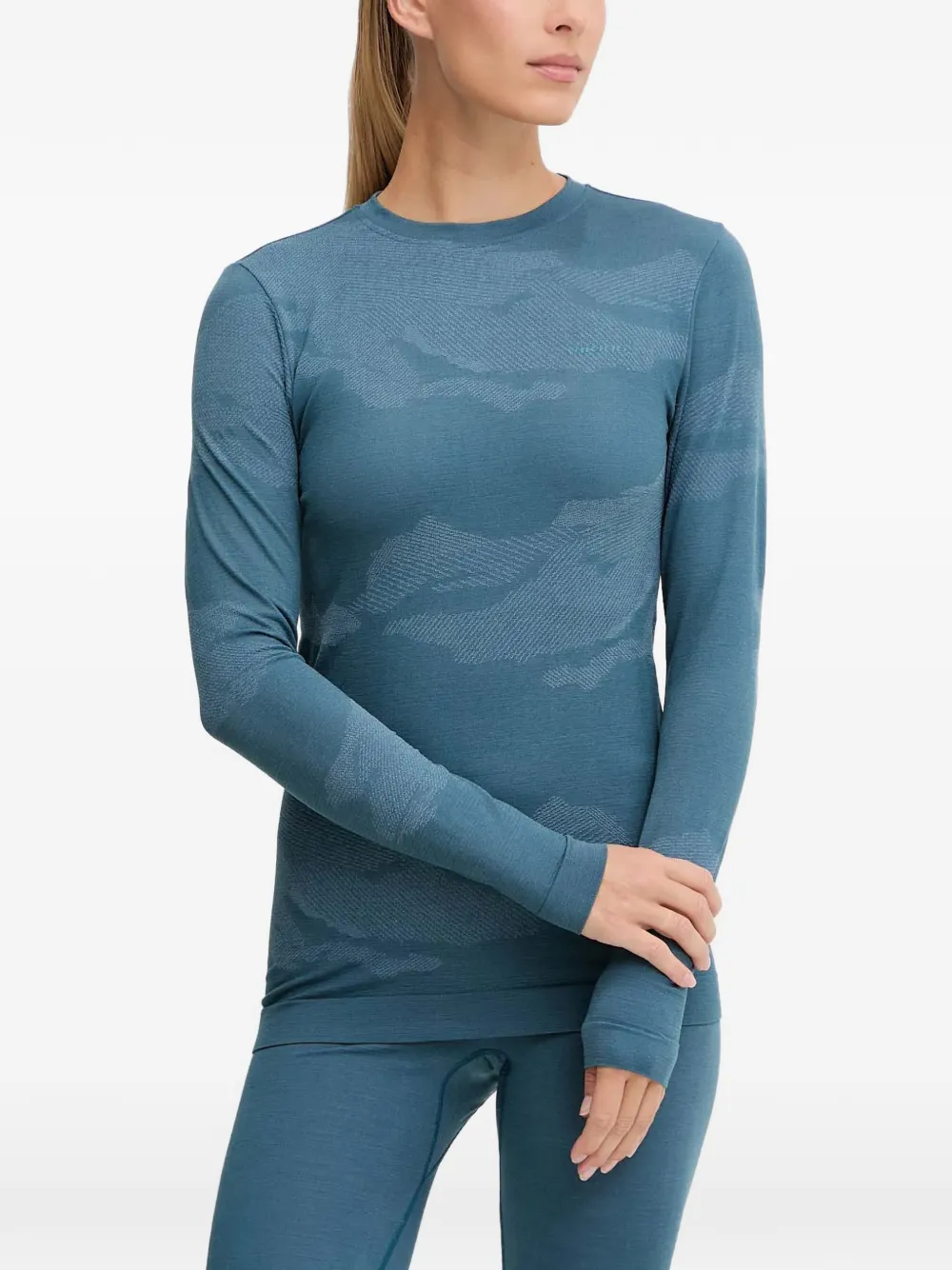 Viking mountain-pattern long-sleeve base layer set - Blu
