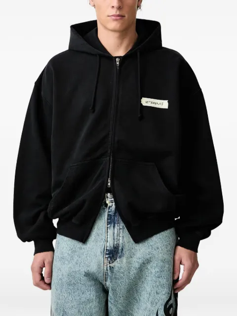 VETEMENTS Scribbled Logo zip-up hoodie