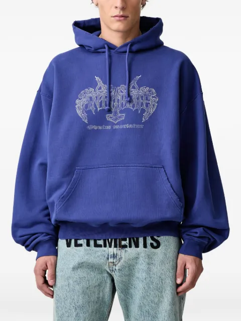 VETEMENTS Anithate graphic-print distressed hoodie