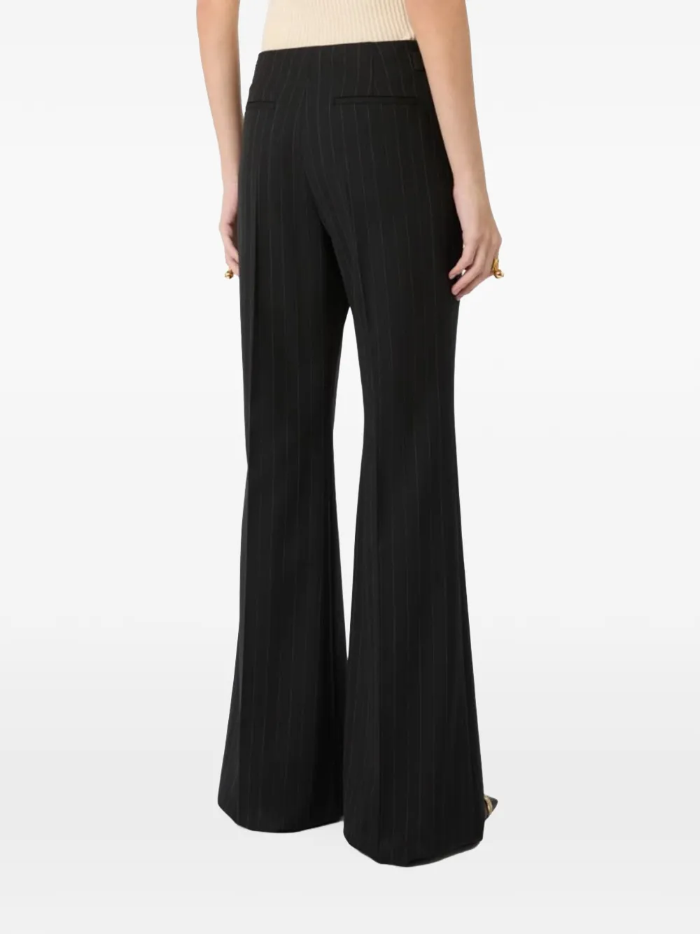 Sportmax pinstriped flared trousers Zwart