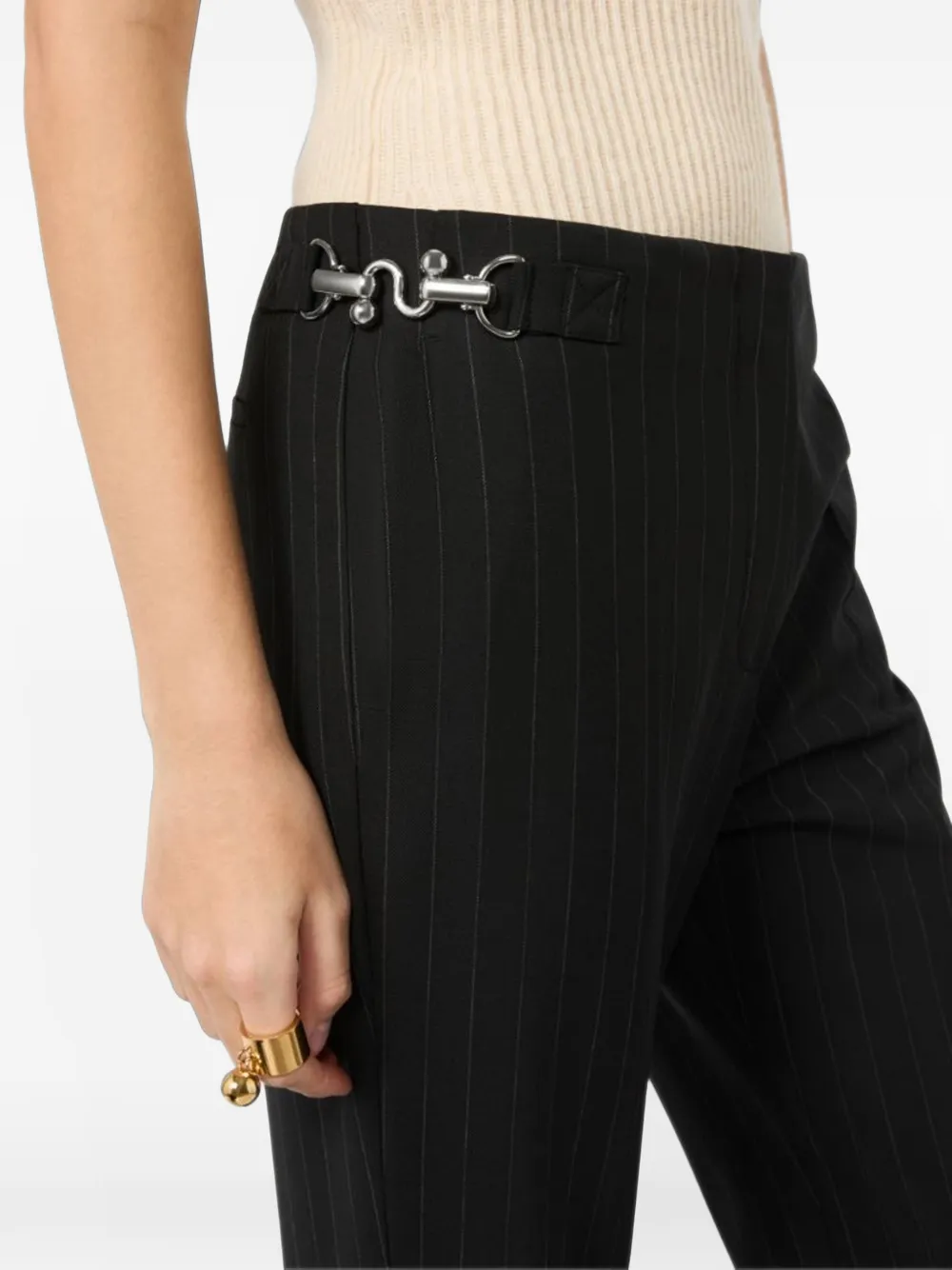 Sportmax pinstriped flared trousers Zwart