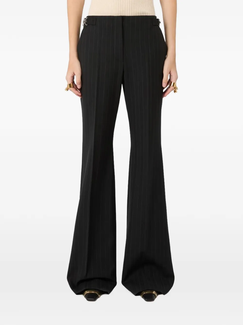 Sportmax pinstriped flared trousers Zwart