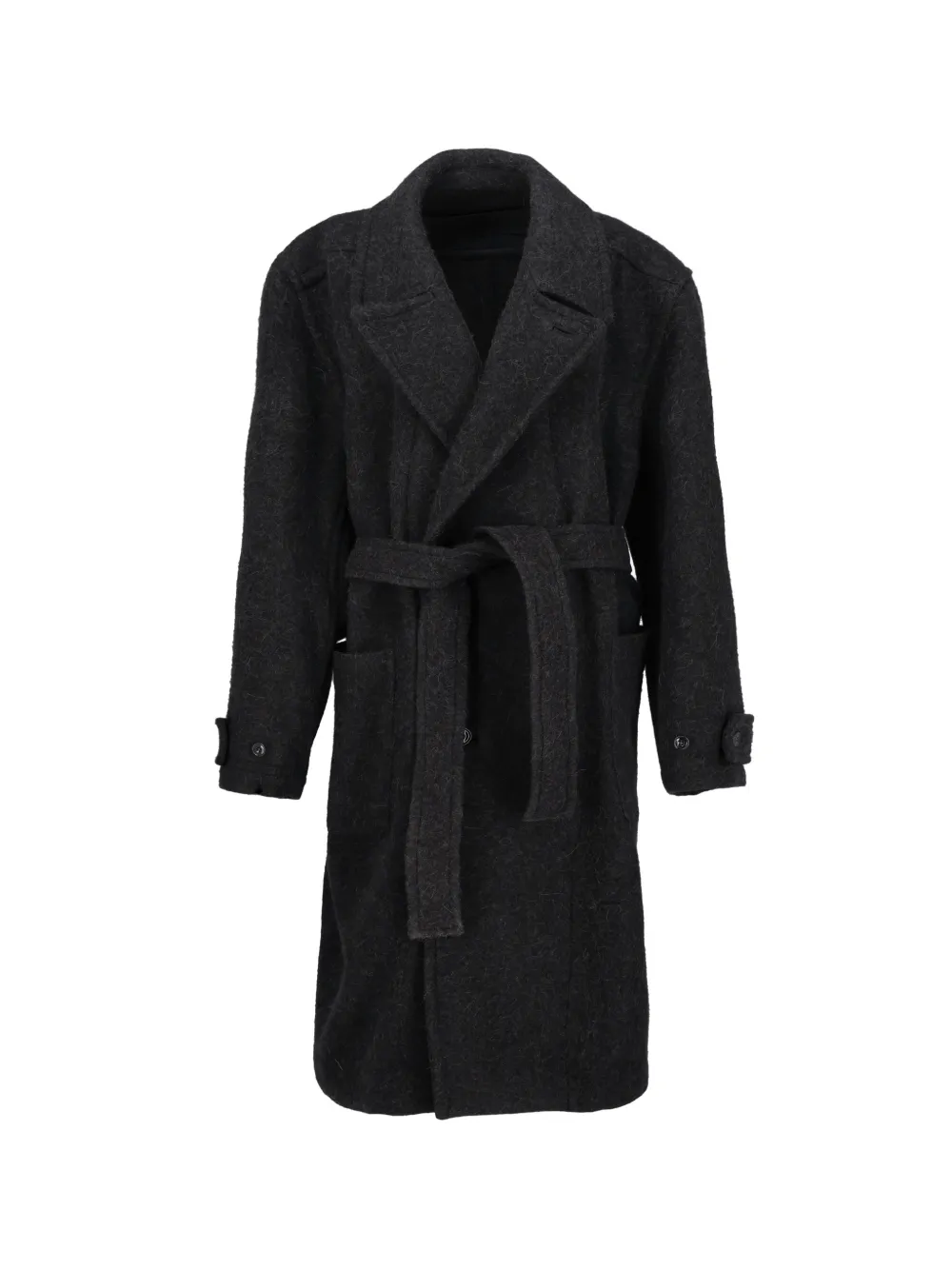 LEMAIRE belted notch-lapel coat - Grigio