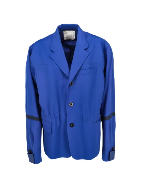 sacai drawstring-waist panelled blazer