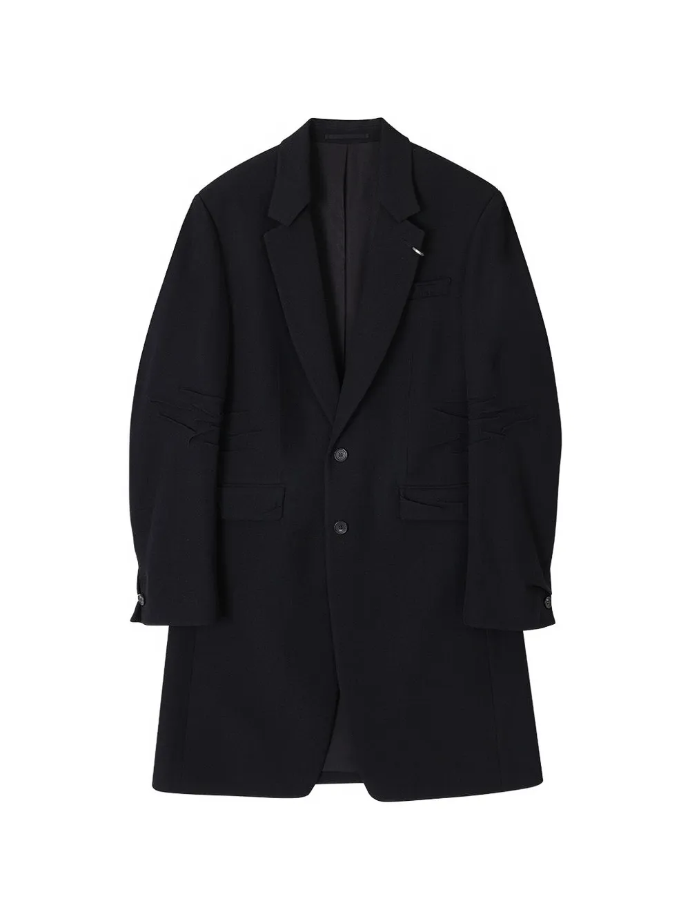 SONGZIO Weld ruched-detail single-breasted coat - Nero