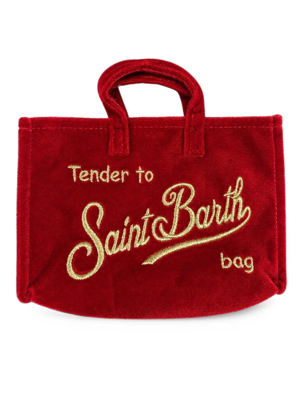 MC2 Saint Barth Saint Barth embroidered velvet tote bag Rood