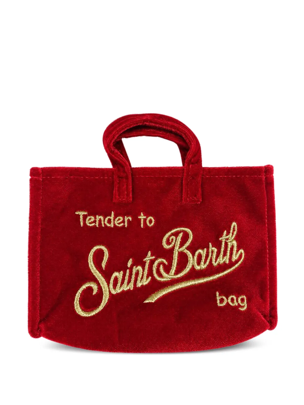 MC2 Saint Barth Saint Barth embroidered velvet tote bag Rood