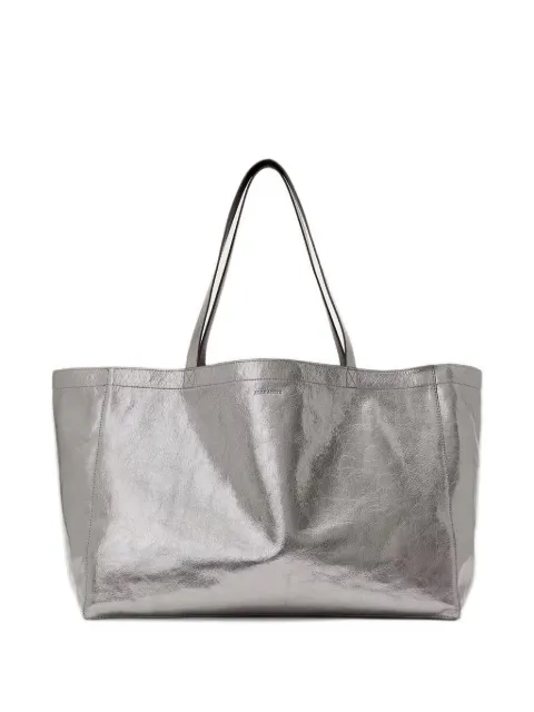 AllSaints metallic-effect logo-debossed tote bag