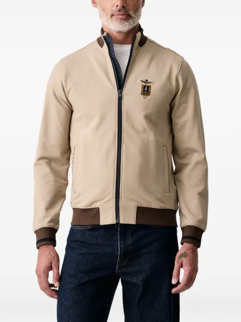 Aeronautica Militare logo-detail zip-up sweatshirt