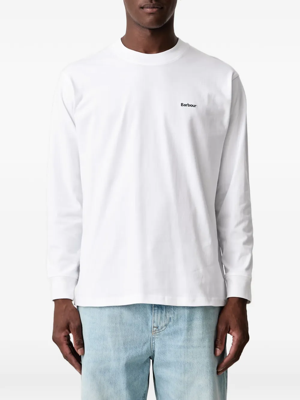 Barbour T-shirt met geborduurd logo Wit