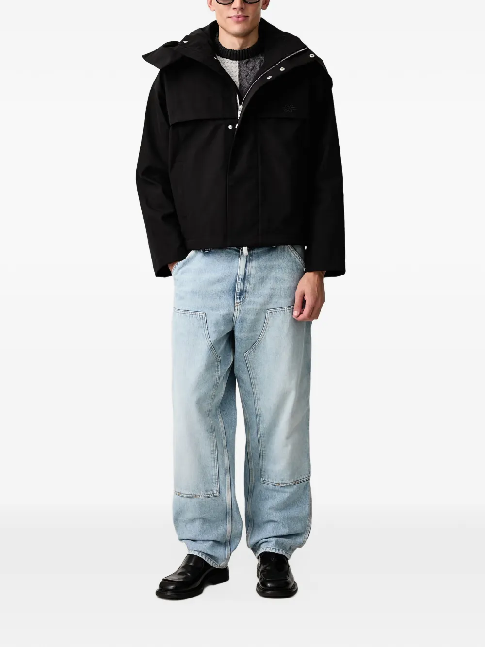 Barbour patchwork crew-neck jumper Grijs