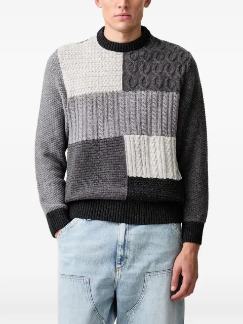 Barbour patchwork crew-neck jumper