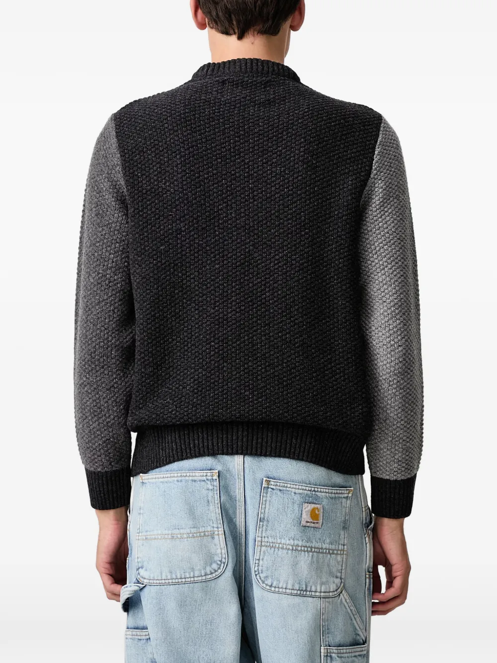 Barbour patchwork crew-neck jumper Grijs
