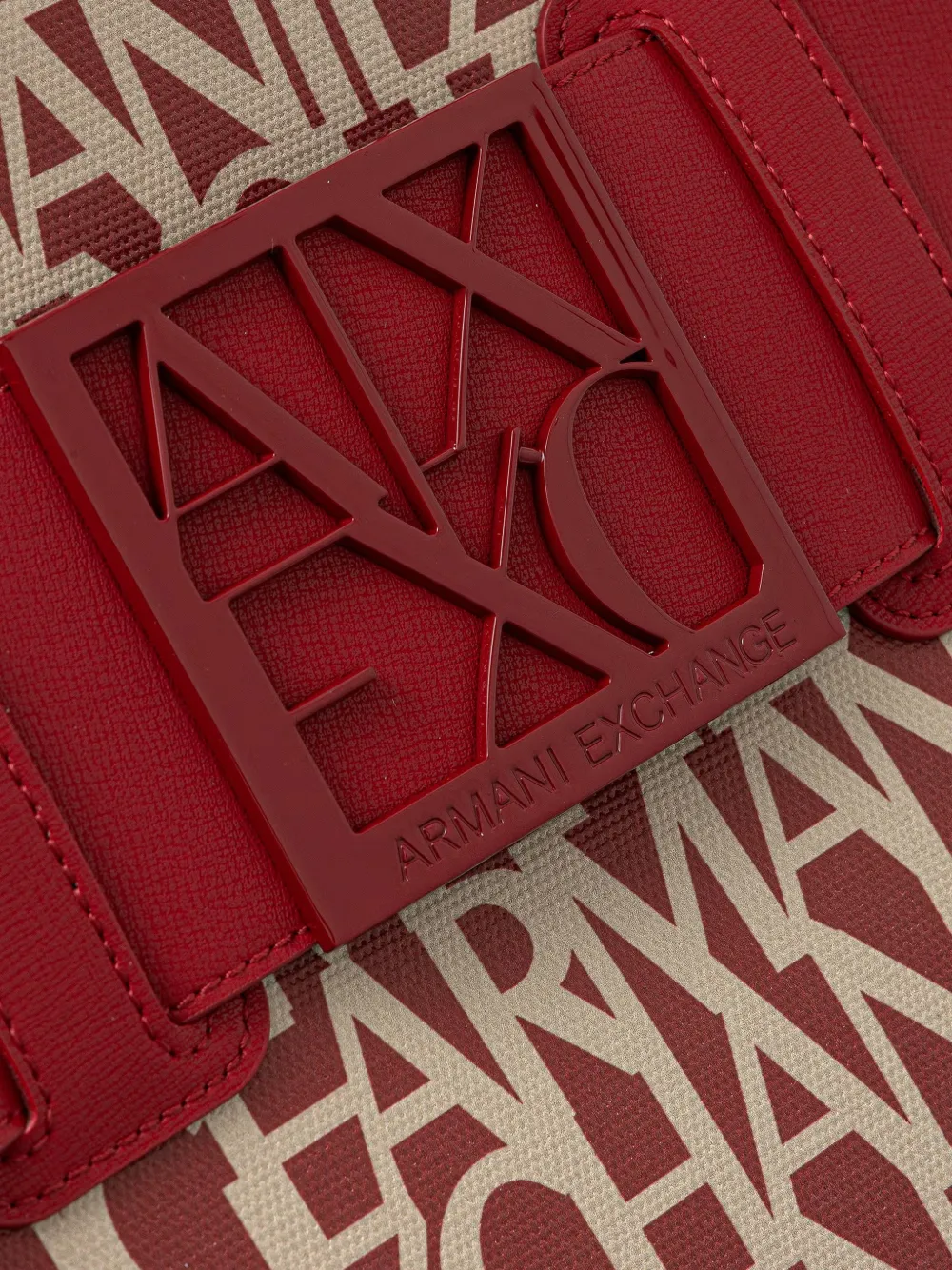 Armani Exchange logo-print panelled tote bag Rood