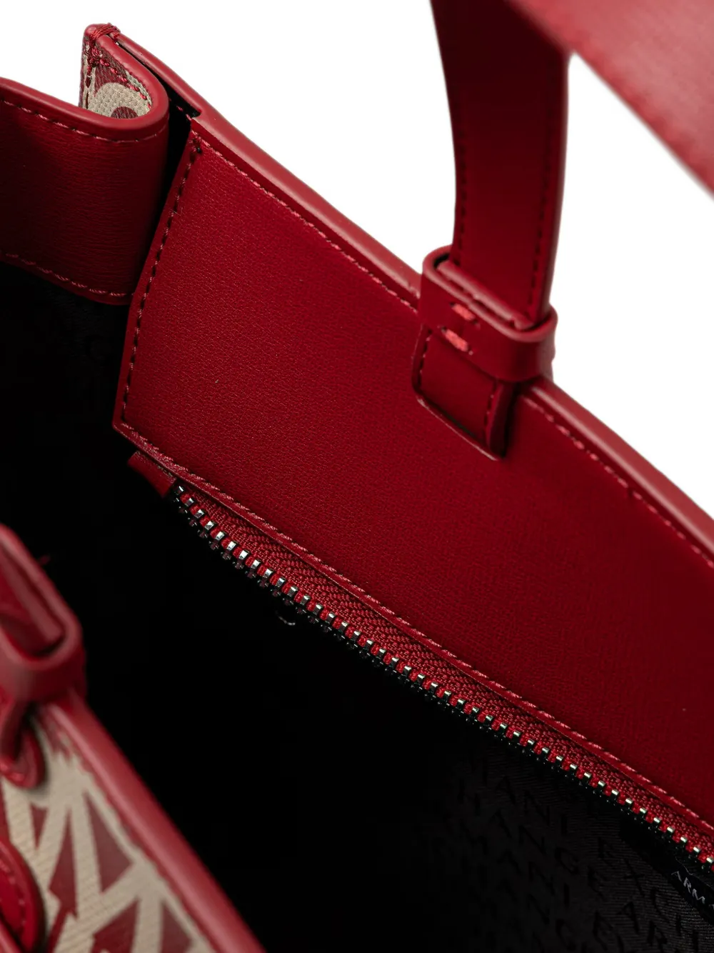 Armani Exchange logo-print panelled tote bag Rood